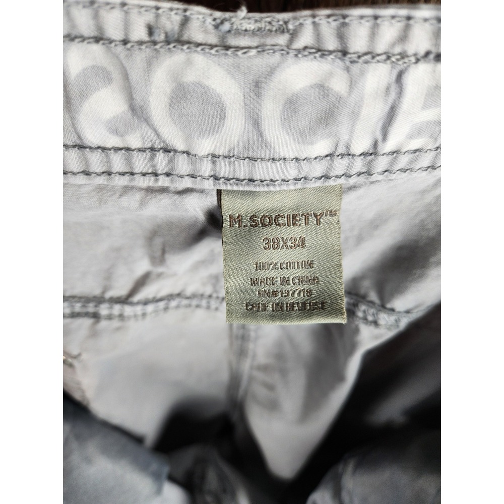 M.SOCIETY Mens Light Gray Cargo Pants Utility 38x34 - Picture 6 of 7